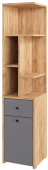 МЕБЕЛЬ-КОМПЛЕКС ЛАЙТ Стеллаж угловой с дверкой и ящиком Дуб золотой крафт / Серый шифер/МК (1 кор.)