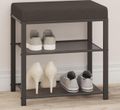 ЗМИ Банкетка Торонто 13S (TORONTO 13S banquet&shoes) цвет каркаса графит, цвет сиденья серый БТ13СГрС