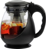 MALLONY Чайник заварочный, Napoletano, объем 1,6 л, стеклянный в корпусе из полипропилена, чёрный (910128)