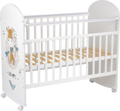 ФЕЯ Кроватка детская Фея 701 Жирафик, белый (1 кор)