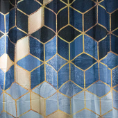 САНАКС 01-88 Штора с рисунком синие КУБЫ, в ванную комнату, без колец - полиэстэр