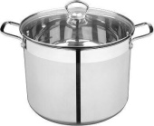 MALLONY Кастрюля CULINARIA, объем 10,6 л, из нерж стали с крышкой жаропрочного стекла (105802)