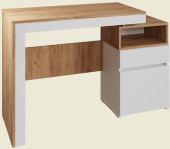 МЕБЕЛЬ-КОМПЛЕКС НОВА Стол письменный с тумбой Белый/Дуб золотой крафт