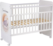ФЕЯ Кроватка детская Фея 702 Коала на облачке, белый (1 кор)