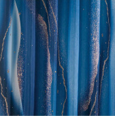 САНАКС 01-92 Штора с рисунком, синие разводы, в ванную комнату, без колец - полиэстэр, 180 х 180 см