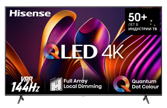 Телевизор Hisense 55" 55E7NQ PRO черный QLED 4k UHD 120Hz Vidaa
