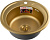 FABIA 9561 Мойка врезная круглая d=49 см из нерж.стали ЗОЛОТО толщ.0,8мм глуб.180мм+большой сифон с переливом